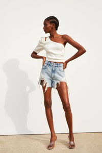 Déchiré taille haute <span class=keywords><strong>short</strong></span> en <span class=keywords><strong>jean</strong></span> en détresse femmes mode jeans courts - Product Image 2