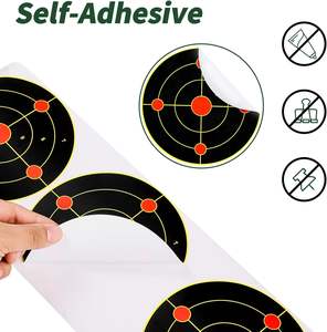Pegatinas de tiro autoadhesivas de papel fluorescente amarillo reactivo para campo de tiro y práctica de tiro - Product Image 4