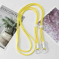Sangle de téléphone en nylon à double boucle, tour de cou coloré réglable, cordon anti-perte universel, sangle de téléphone bandoulière