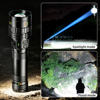 Lampe torche multifonctionnelle à zoom, nouvelle lampe torche tactique laser blanche super lumineuse, étanche, type C, affichage LCD extérieur