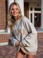 Sweatshirt Mockneck Wanita Custom, Cetak HD, Bahan Fleece Katun Tebal, Model Oversized