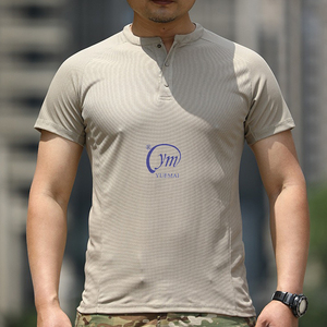<span class=keywords><strong>Camiseta</strong></span> Táctica de <span class=keywords><strong>Manga</strong></span> <span class=keywords><strong>Corta</strong></span> de Secado Rápido para Hombre, Cuello Henry, para Deportes al Aire Libre, Senderismo y Running, Venta al Por Mayor - Product Image 5