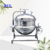 Marmite de Cuisson Verticale Chauffée à la Vapeur 300L - Moteur Robuste en Acier Inoxydable 304 de Qualité Alimentaire pour Grande Boulangerie