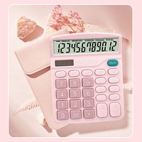 Calculatrice de bureau portable CTIFREE M-28 à 12 chiffres, double alimentation, en plastique, piles AAA, écran LCD grand format ergonomique