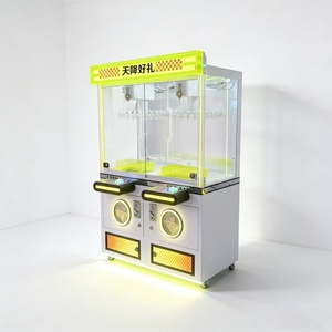 Machine à cadeaux commerciale Ninix à double griffe, thème jaune, en acier inoxydable, avec éclairage LED lumineux, équipement de divertissement en libre-service - Product Image 2