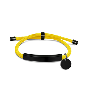 Ywaggu कस्टम स्टेनलेस स्टील कस्टम एडजस्टेबल हस्तनिर्मित ब्रेडेड स्ट्रिंग कंगन पुरुषों महिलाओं के लिए गोल खाली कंगन गोल - Product Image 3