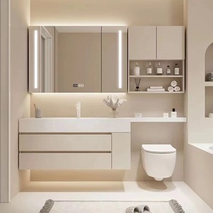 Mueble <span class=keywords><strong>de</strong></span> <span class=keywords><strong>Baño</strong></span> Flotante <span class=keywords><strong>de</strong></span> Estilo Contemporáneo con Almacenamiento Lateral, Lavabo <span class=keywords><strong>de</strong></span> <span class=keywords><strong>Vidrio</strong></span> sin Gabinete <span class=keywords><strong>para</strong></span> <span class=keywords><strong>Baño</strong></span> - Product Image 4