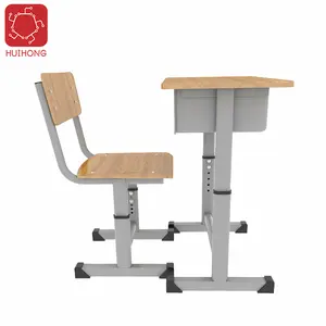 Huihong Sekolah Supplier Furniture Meja Kursi Bench Set OEM/ODM Murid Meja Tulis