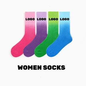 Moda pamuk örgü Polo Yoga için Pilates çorabı kadın çorapları komik özel Logo çorap toptan