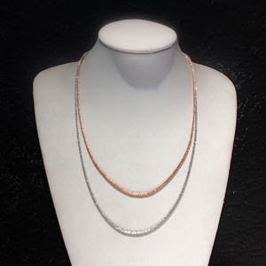 Catene di gioielli di moda 925 in <span class=keywords><strong>argento</strong></span> Shinny sottili Gypsophila a maglie di cavolfiore catena da donna regalo belle collane all'ingrosso - Product Image 2