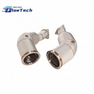 ท่อดาวน์ไปป์สแตนเลสพร้อมแผ่นกันความร้อนสำหรับ Audi RS4 RS5 B9 B9.5 2.9T Turbo Exhaust - Product Image 2