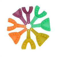 Plateau d'empreinte dentaire jetable jaune pour arcade supérieure, en plastique codé par couleur, pour alginate, vente en gros OEM
