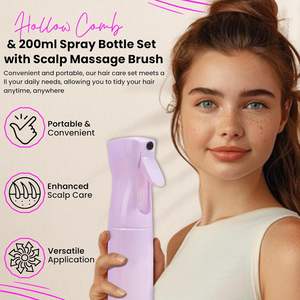 Set di 4 Spazzole Districanti Viola per Capelli con Nebulizzatore e Spazzola Lisciante in Silicone per Massaggio del Cuoio Capelluto - Product Image 5