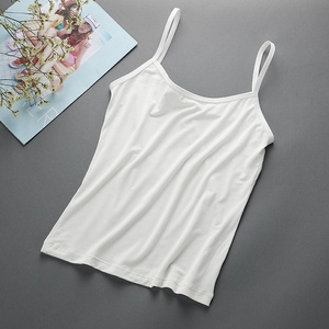 Dafusimo Débardeur brodé antibactérien en modal <span class=keywords><strong>de</strong></span> couleur unie pour <span class=keywords><strong>femme</strong></span>, sous-vêtement <span class=keywords><strong>de</strong></span> base, vente en gros usine - Product Image 3