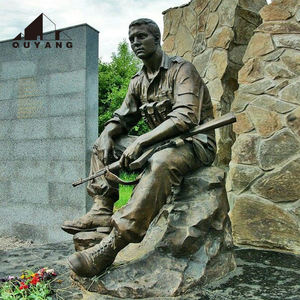 Escultura de Bronce de Guerrero Saludo a sus Compañeros de Combate, Tamaño Real, para Cementerio de Mártires al Aire Libre, QUYANG - Product Image 6