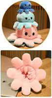 Oreiller personnalisable de jouet en peluche de poulpe réversible de Offre Spéciale avec des jouets d'animaux en peluche de basse quantité minimale de commande de remplissage de coton de pp