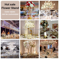 Centre de table tendance et élégant, support à fleurs en métal doré brillant, support en acier inoxydable pour les événements festifs