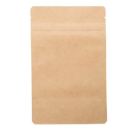 Sac de pochettes d'emballage Doypack en papier kraft brun refermable thermoscellable pour le stockage des aliments avec fenêtre transparente