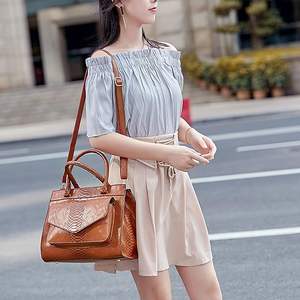 Sac à main polyvalent en cuir végétalien personnalisé pour femme, motif litchi, fermeture éclair, écologique, sac à bandoulière 1-1,9 L - Product Image 5