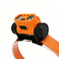 Lampe frontale LED double détachable avec détecteur de mouvement, rechargeable, étanche IP44, faisceau réglable, super lumineuse pour le camping et l'extérieur