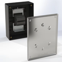 Boîtier de jonction ABS à 8 bornes avec rail DIN intégré pour montage de carte de circuit imprimé, multiples inserts en laiton, pour alarme incendie