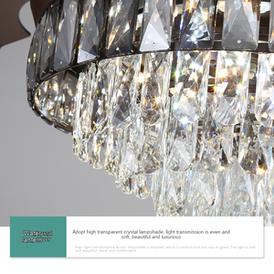 พัดลมติดเพดาน LED คริสตัลคุณภาพสูงขนาด42นิ้วแบบปรับแต่งได้และพับเก็บได้พร้อมรีโมทคอนโทรลและไฟสำหรับห้องนั่งเล่น - Product Image 6