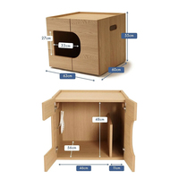 YOUME OEM/ODM Bac à Litière Armoire en Bois de Chêne Massif/Noyer avec Rangement Intégré Maison de Chat Intérieur pour Décoration Intérieure Premium