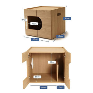 YOUME OEM/ODM Katzen toilette Schrank Massives Eichen-/Walnussholz mit integrierter Aufbewahrung <span class=keywords><strong>Cat</strong></span> <span class=keywords><strong>House</strong></span> <span class=keywords><strong>Indoor</strong></span> für Premium Home Decor - Product Image 4