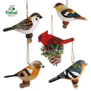Professional factory wooden arts crafts home decor cute handmade wood carving bird