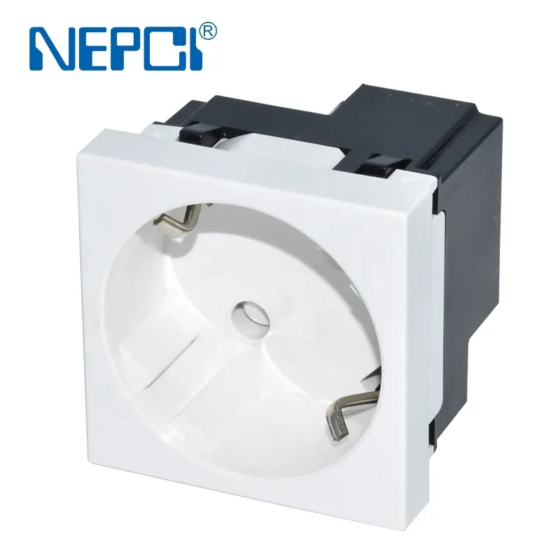 NEPCI Factory Hot Sale XJY-QB-28 250V 16A Germany Schuko Wall Socket with Screwless Wiring Connecting