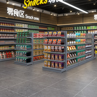 Étagère gondole double face robuste Hotter Shelving avec finition thermolaquée en acier laminé à froid, capacité 100 kg