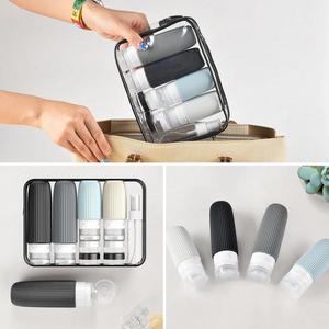Kit de flacons de toilette en silicone rechargeables, format voyage, anti-fuite, approuvé pour l'avion, ensemble écologique de 16 pièces avec logo personnalisé - Product Image 2