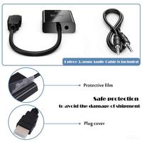 Adaptor Konverter HDMI ke VGA 4K 30HZ dengan Audio untuk Transmisi Audio Video Bersertifikat CE