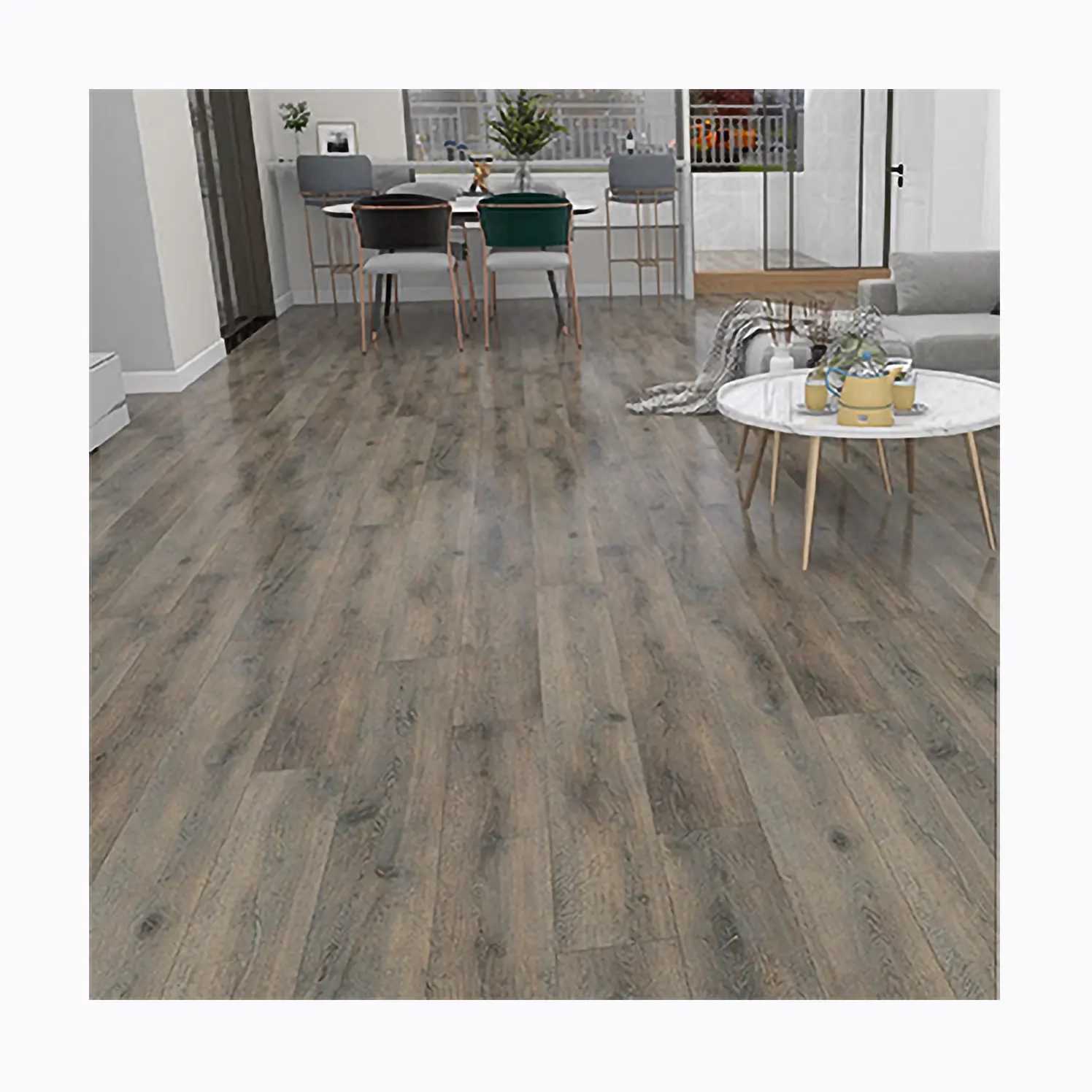 Carreaux imperméables rigides de luxe Emboîtement Click Ixpe Coût durable Plancher résilient Plancher SPC