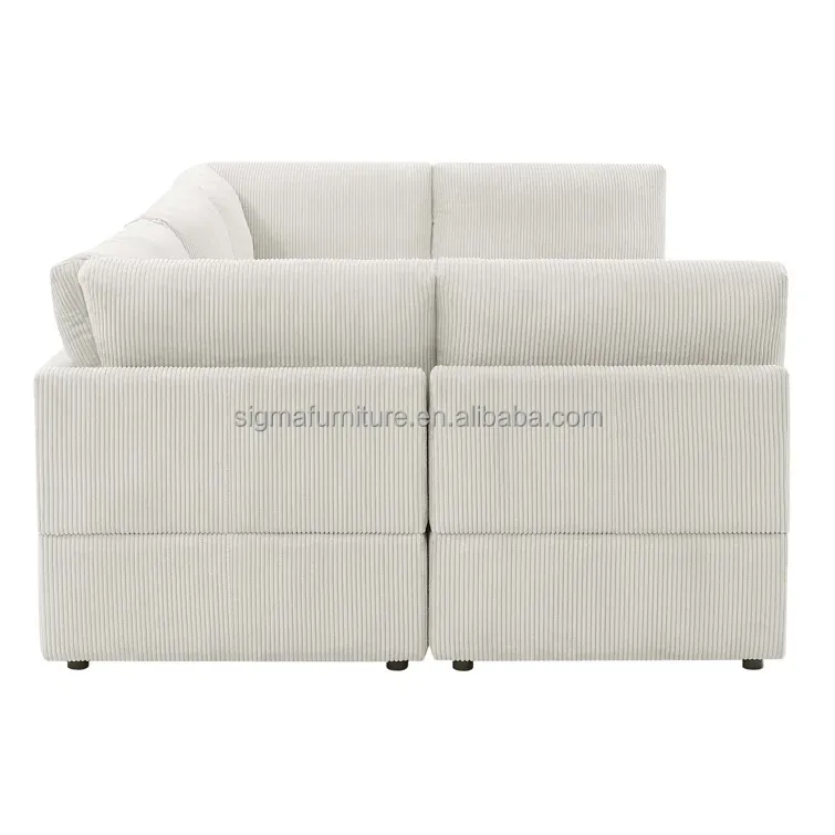 luxury boucle upholstered velvet sectional sofa set promotion modular sofa with ottoman