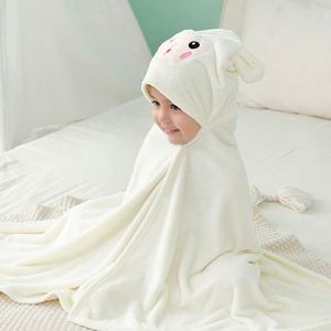 Toalla de Baño con Capucha Reversible Ecológica Personalizada, Manta de Terciopelo Cuadrada para Bebé, Diseño de Dibujos Animados para Dormitorio y Hotel - Product Image 1