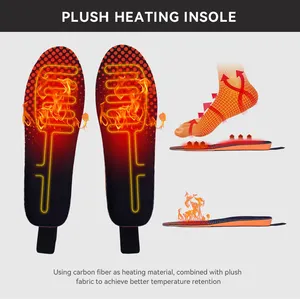 ที่อุ่นเท้าแบตเตอรี่ลิเธียมชาร์จไฟได้แผ่นรองในรองเท้าให้ความร้อนระบบไฟฟ้าที่ให้ความร้อน
