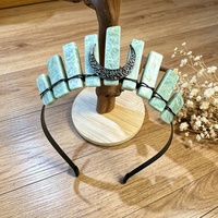 Diadema de Cristal Natural Hecha a Mano, Serie Negra, Accesorio Moderno para Mujer, Estilo Europeo Americano, para Sesiones de Fotos