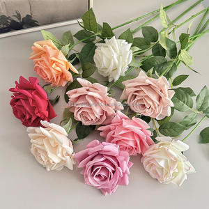 وردة صناعية كبيرة فاخرة بحجم 12 سم، تبدو حقيقية عند اللمس، مصنوعة من الحرير واللاتكس، وردة وهمية كبيرة بلون وردي ترابي للبيع بالجملة - Product Image 6