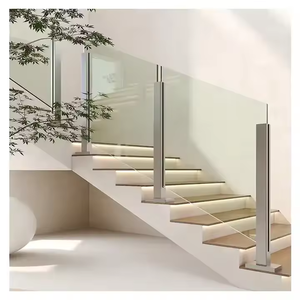 Barandillas Modernas Profesionales <span class=keywords><strong>de</strong></span> <span class=keywords><strong>Vidrio</strong></span> para <span class=keywords><strong>Balcones</strong></span> y Escaleras Exteriores con Postes Cuadrados <span class=keywords><strong>de</strong></span> Acero Inoxidable 304/316 - Product Image 2