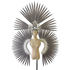 Tiara de Plumas, Disfraz de Samba, Carnaval, Fiesta de Halloween, Sombrero para Espectáculo en Bar, Maquillaje, Alas para Baile, Desfile, Logotipo <span class=keywords><strong>C</strong></span>-<span class=keywords><strong>3PO</strong></span>, Unisex - Product Image 5