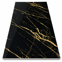 Panneau de revêtement mural en PVC, panneau décoratif en marbre UV, feuille haute brillance pour la conception d'intérieur moderne des hôtels et des maisons