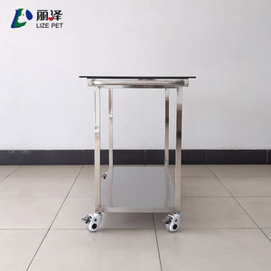 LIZE hewan peliharaan darurat mobile stainless steel ambulans akrilik tandu kereta dokter hewan peliharaan fluorosopy meja penyelamatan transportasi - Product Image 4