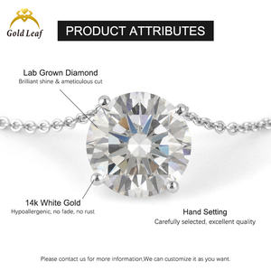 Collar con Colgante de Diamante CVD Cultivado en Laboratorio Goldleaf, Certificado IGI, Corte Brillante, 1/2/3 Quilates, Oro Blanco de 10k/14k/18k para Mujer - Product Image 4