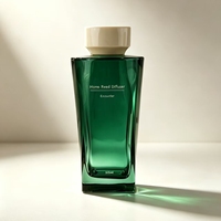 Bouteille diffuseur de parfum en verre ambré trapézoïdale de 300 ml, personnalisée en usine, vide, avec bouchon crème, pour parfum d'ambiance