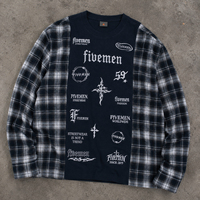 Kaos Lengan Panjang Custom Streetwear Print  Kaos Katun Berkualitas Tinggi Berpanel Kotak-kotak Bergaris Bermotif Kotak Boxy Cropped Patchwork