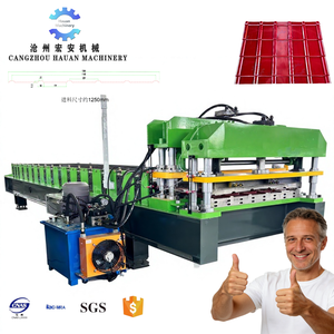 Machine de formage de tuiles en acier coloré Hauan Machinery 6 Peak Single Glazed Tile Roll Forming Machine, largeur d'alimentation 1250 mm, pour toiture. - Product Image 1