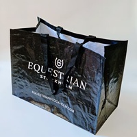 Sac fourre-tout personnalisé extra large en PP tissé laminé écologique, impression couleur intégrale avec double poignée (épaule et main) pour promotions