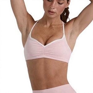 <span class=keywords><strong>Soutien</strong></span>-<span class=keywords><strong>gorge</strong></span> de sport yoga pour femme, écologique, effet seconde peau, maintien élevé, anti-transpiration, dos élégant, bretelles croisées contrastées - Product Image 1