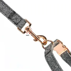 Conjunto de correa de Collar de perro de lujo, Collar de algodón duradero, hebilla de Metal, Collar de tela ajustable ligero, Gargantilla, patrón impreso - Product Image 3